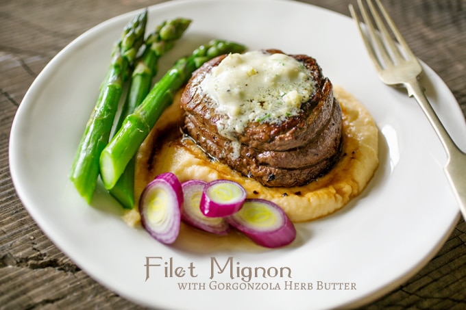 Filet Mignon with Gorgonzola Butter @theeggfarm.com